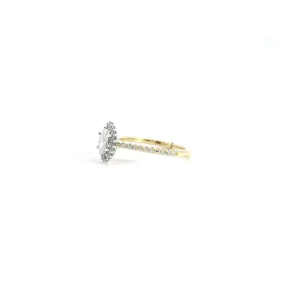 14K WG/YG Marquise Diamond Halo Ring Image 3 Saxons Fine Jewelers Bend, OR