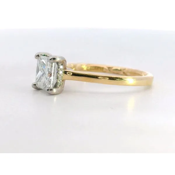 18K WG/YG Diamond Princess Cut Hidden Halo Ring 1.25ct Image 4 Saxons Fine Jewelers Bend, OR