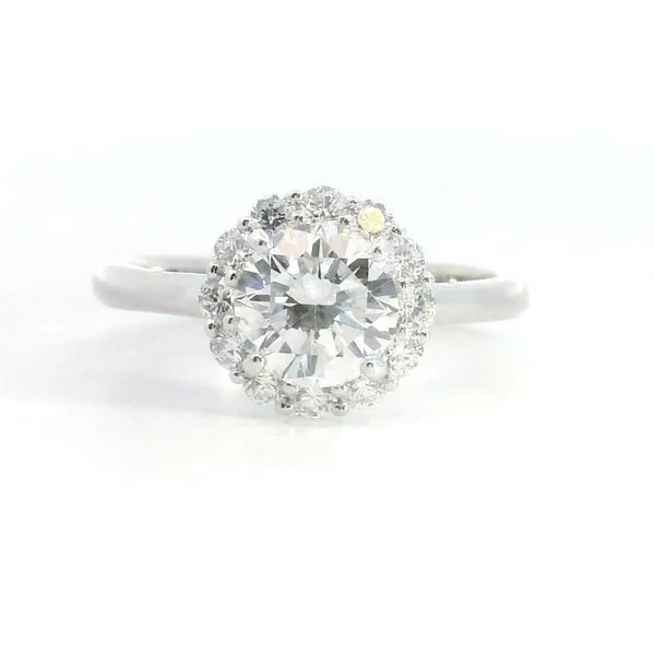 14K WG Round Diamond Halo Ring 1.08ct Saxons Fine Jewelers Bend, OR