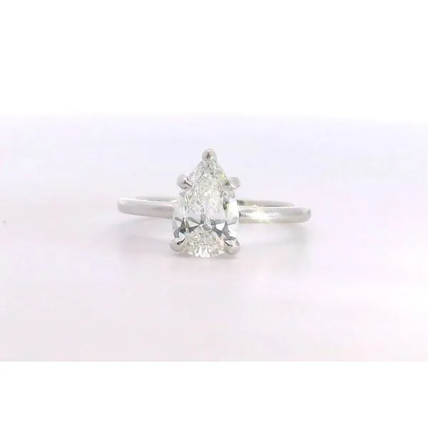 18 Karat White Gold Pear Diamond Curved Band Image 3 Saxons Fine Jewelers Bend, OR