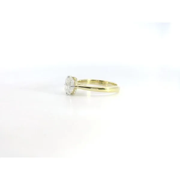 18K YG EM Diamond N/S Prongs Hidden Halo Ring 1.00ct Image 3 Saxons Fine Jewelers Bend, OR