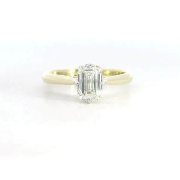 18K YG EM Diamond N/S Prongs Hidden Halo Ring 1.00ct similar item image