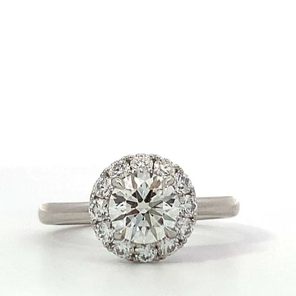 Hearts on Fire. Platinum Diamond Vela Halo Ring Saxons Fine Jewelers Bend, OR