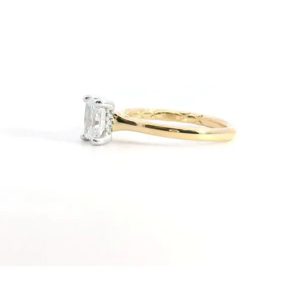 18K WG/YG Radiant Diamond Hidden Halo Ring 1.01ct Image 3 Saxons Fine Jewelers Bend, OR