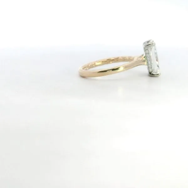18K YG/WG Lab Radiant Dia Hidden Halo Ring 3.05ct