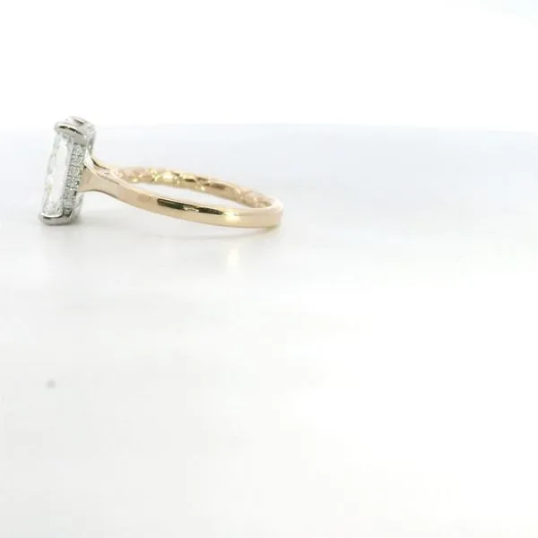 18K YG/WG Lab Radiant Dia Hidden Halo Ring 3.05ct
