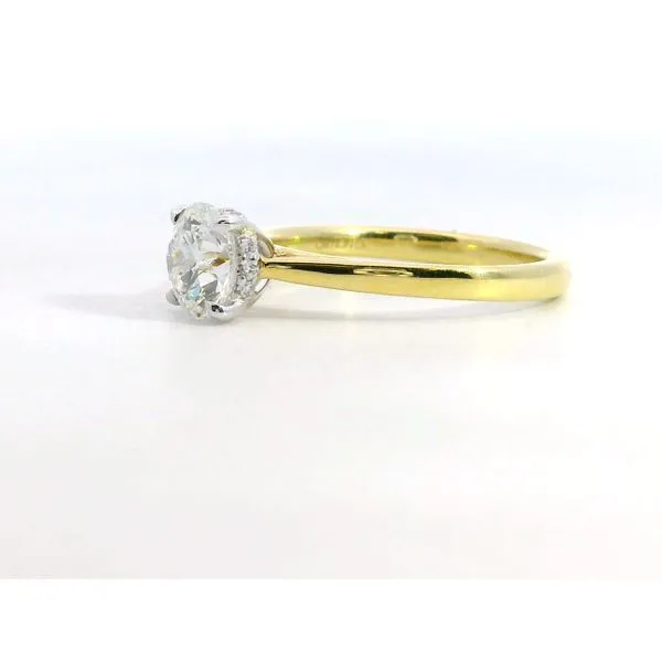 18K YG/WG Round Dia Hidden Halo Ring 1.120cttw Image 4 Saxons Fine Jewelers Bend, OR