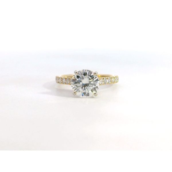 Gabriel YG/WG Round Diamond Classic Ring Saxons