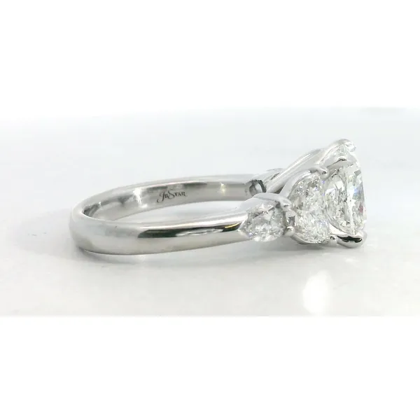 Platinum Cushion- Cut Diamond Half Moon Shield Ring 3.08ct Image 2 Saxons Fine Jewelers Bend, OR