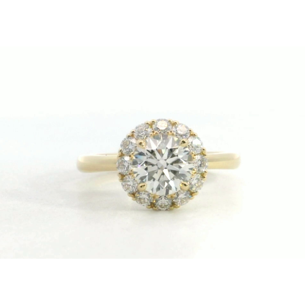 18K YG Diamond Vela Halo Ring 1.16cttw Saxons Fine Jewelers Bend, OR