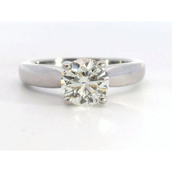 Hearts On Fire Serenity 18K White Gold Round Brilliant Solitaire Comfort Fit Complete Diamond Engagement Ring 1.23cttw K VVS2 Size 6.5 Saxons Fine Jewelers Bend, OR