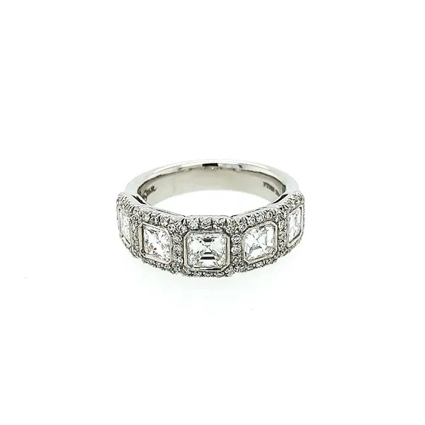 Platinum Emerald Cut Diamond Wedding Band Saxons Fine Jewelers Bend, OR