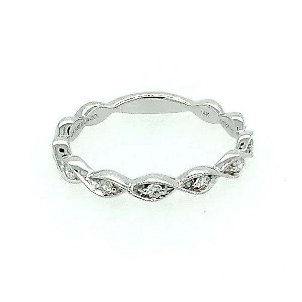 Gabriel & Co. 14K White Gold Twisted Diamond Stackable Ring (0.14ct) Saxons Fine Jewelers Bend, OR