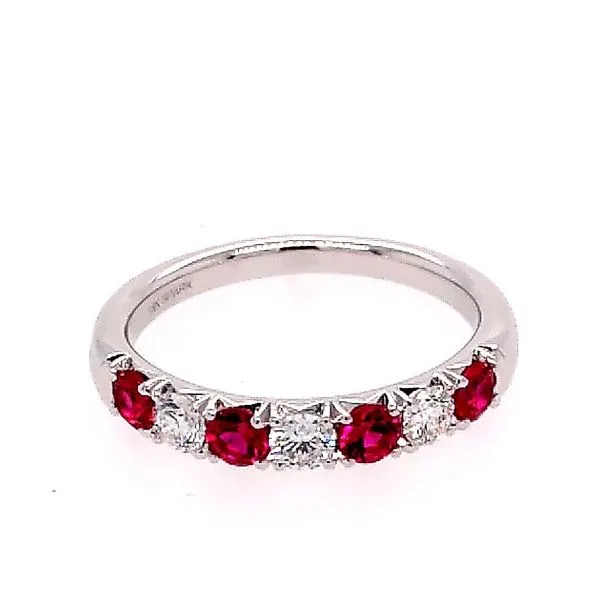 Ruby and Diamond Alternating Band 0.30 Carat Diamond and 0.48 Carat Ruby Saxons Fine Jewelers Bend, OR