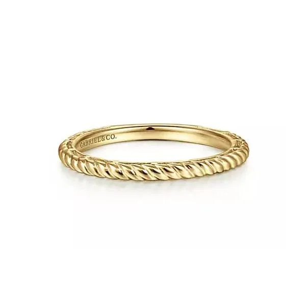 Gabriel & Co. 14K Yellow Gold Twisted Rope Stackable Ring Saxons Fine Jewelers Bend, OR