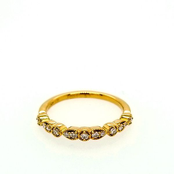 Yellow Gold with Isabelle Teardrop Milgrain Diamond Band Saxons Fine Jewelers Bend, OR