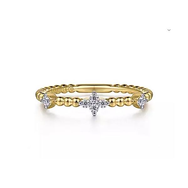 Gabriel & Co. Yellow Gold Diamond Station Bujukan Ring Saxons Fine Jewelers Bend, OR