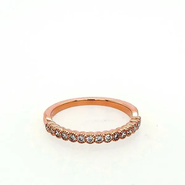Rose Gold Bezel Set Milgrain Diamond Band Saxons Fine Jewelers Bend, OR