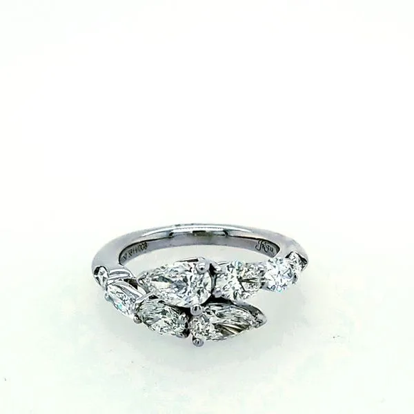 Platinum Pear Oval Cut Diamond Bypass Band Saxons Fine Jewelers Bend, OR