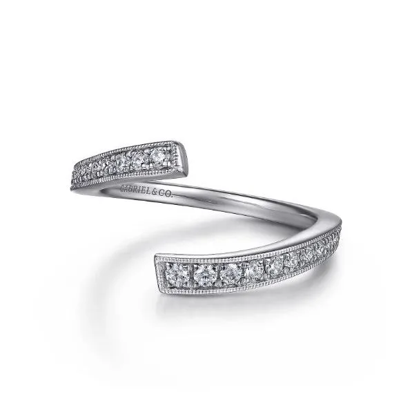 Gabriel & Co. 14 Karat White Gold Diamond Bypass Band Saxons Fine Jewelers Bend, OR