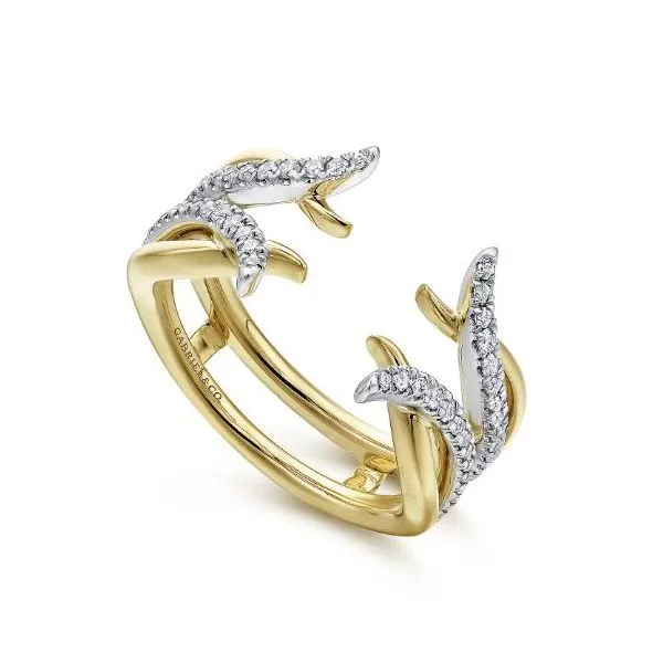 Gabriel & Co. Yellow Gold/White Gold and Diamond Ring Enchancer Image 2 Saxons Fine Jewelers Bend, OR