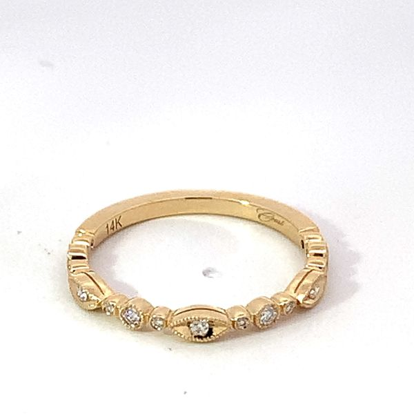14 Karat Yellow Gold Diamond Milgrain Band Saxons Fine Jewelers Bend, OR
