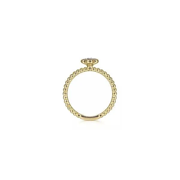Gabriel & Co. 14 Karat Yellow Gold Cluster Clover Bujukan Bead Ring Image 2 Saxons Fine Jewelers Bend, OR