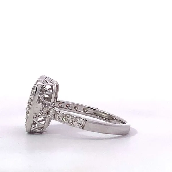 14 Karat White Gold Diamond Cushion Shaped Pave Ring Image 2 Saxons Fine Jewelers Bend, OR