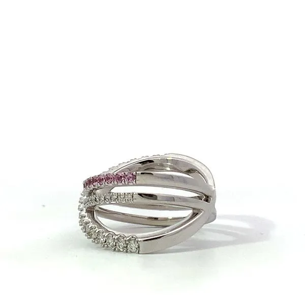 Hearts on Fire. 18 Karat White Gold Diamond Pink Sapphire Harley Wrap Band Image 2 Saxons Fine Jewelers Bend, OR
