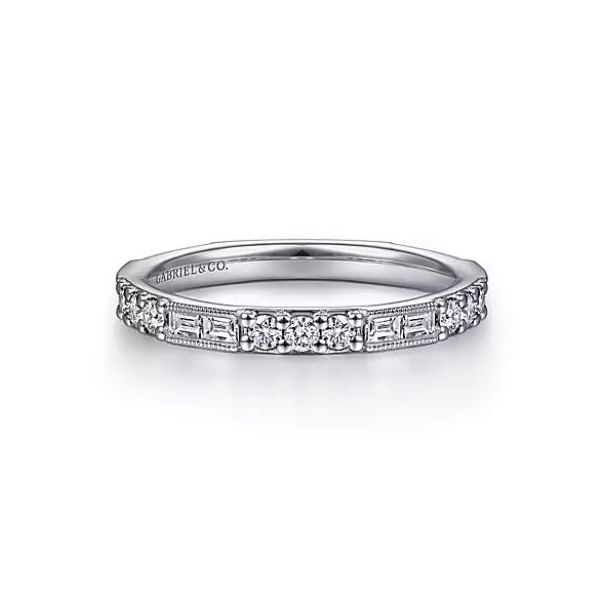 Gabriel & Co. Baguette and Round Diamond Stackable Ring Saxons Fine Jewelers Bend, OR
