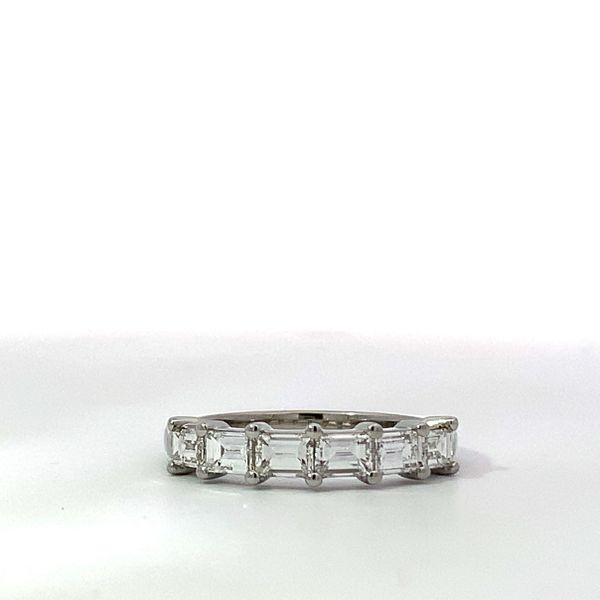 18 Karat White Gold Diamond Baguette East West Band Saxons Fine Jewelers Bend, OR