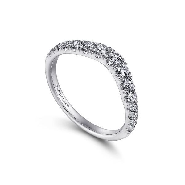 Gabriel & Co. 14 Karat White Gold with Diamond French Pave Image 2 Saxons Fine Jewelers Bend, OR
