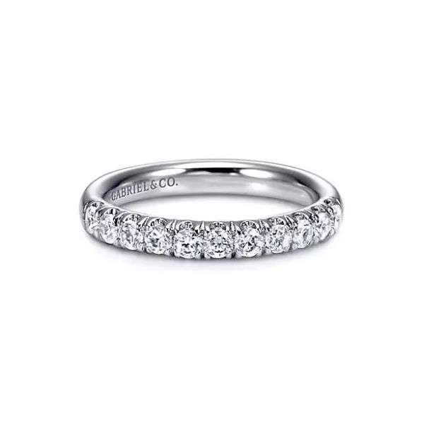 Gabriel & Co. White Gold with gorgeous Diamond 11 Stone French Pave Band Saxons Fine Jewelers Bend, OR
