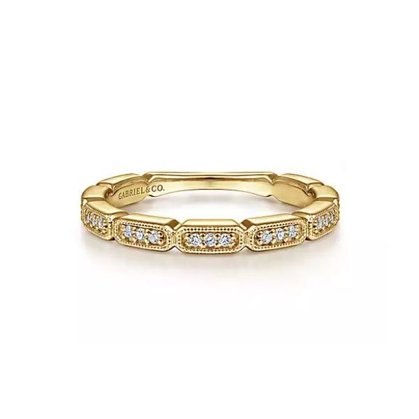 Gabriel & Co. 14 Karat Yellow Gold Segmented Diamond Ring Saxons Fine Jewelers Bend, OR