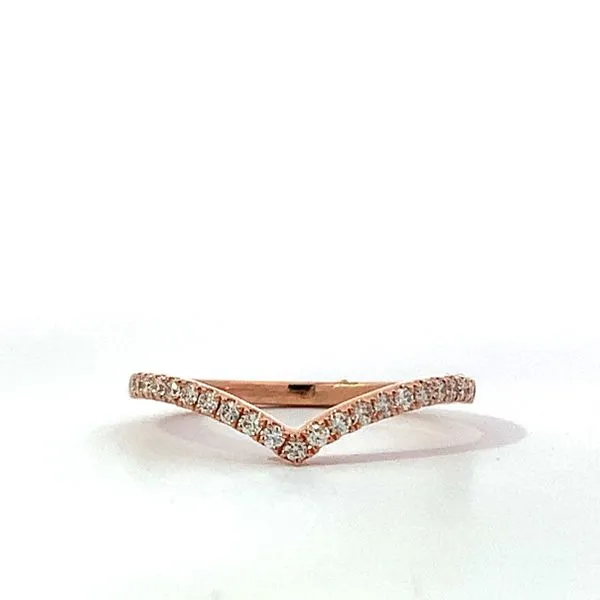 14 Karat Rose Gold Diamond Chevron Shape Band Saxons Fine Jewelers Bend, OR