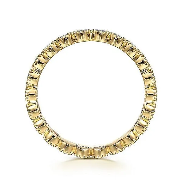 Gabriel & Co. 14 Karat Yellow Gold Diamond Milgrain Bezel...