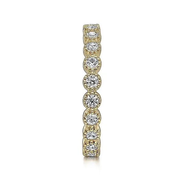 Gabriel & Co. 14 Karat Yellow Gold Diamond Milgrain Bezel...