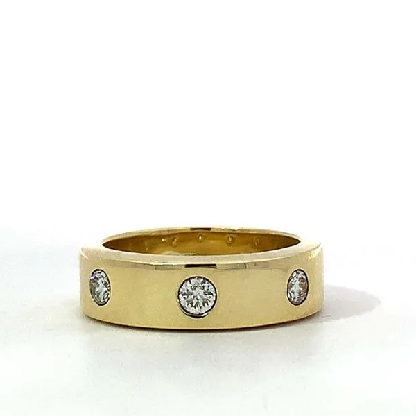 14 Karat Yellow Gold Diamond Hammer Set Eternity Band Saxons Fine Jewelers Bend, OR
