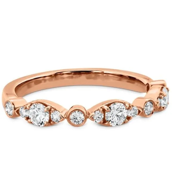 Hearts on Fire. 18 Karat Rose Gold Bezel Regal Diamond Band