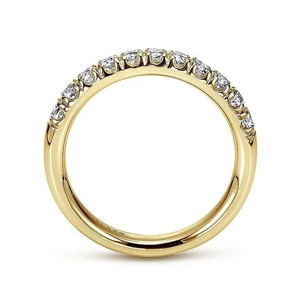 Gabriel & Co. Yellow Gold 11 Stone French Pave Diamond Band Image 2 Saxons Fine Jewelers Bend, OR