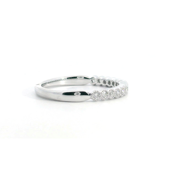 14 Karat White Gold Diamond Milgrain Bezel Set Band Image 2 Saxons Fine Jewelers Bend, OR