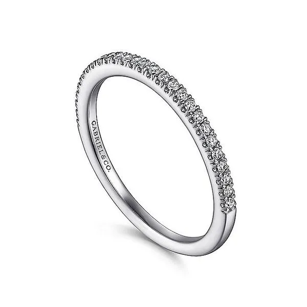 Gabriel & Co. 14 Karat White Gold Diamond Half Eternity Band Image 3 Saxons Fine Jewelers Bend, OR