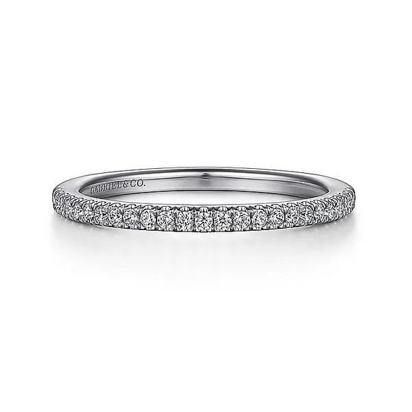 Gabriel & Co. 14 Karat White Gold Diamond Half Eternity Band Saxons Fine Jewelers Bend, OR