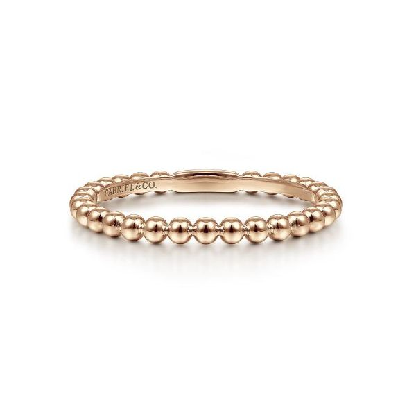 Gabriel & Co. 14 Karat Rose Gold Bujukan Beaded Stackable Ring Saxons Fine Jewelers Bend, OR