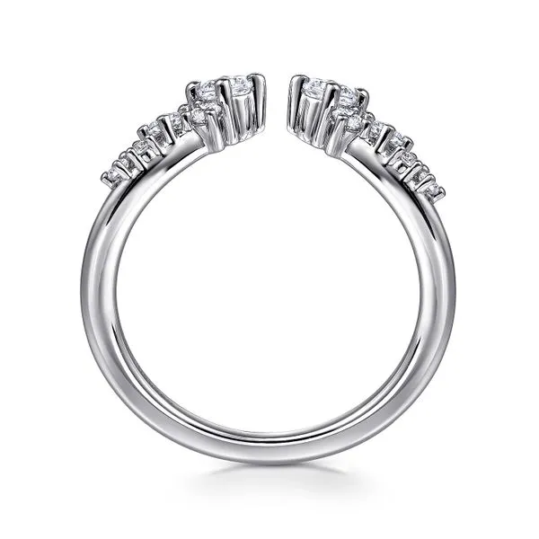 14K White Gold Diamond Scattered Curved Open Band Image 2 Saxons Fine Jewelers Bend, OR