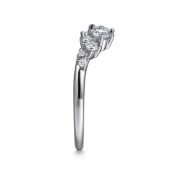 14K White Gold Diamond Scattered Curved Open Band Image 4 Saxons Fine Jewelers Bend, OR