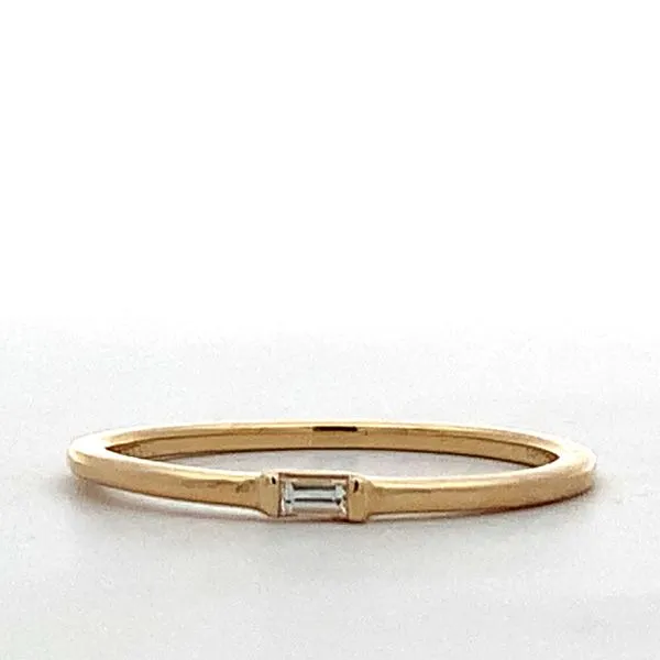 Gabriel & Co. 14 Karat Yellow Gold Emerald East West Diamond Band Saxons Fine Jewelers Bend, OR