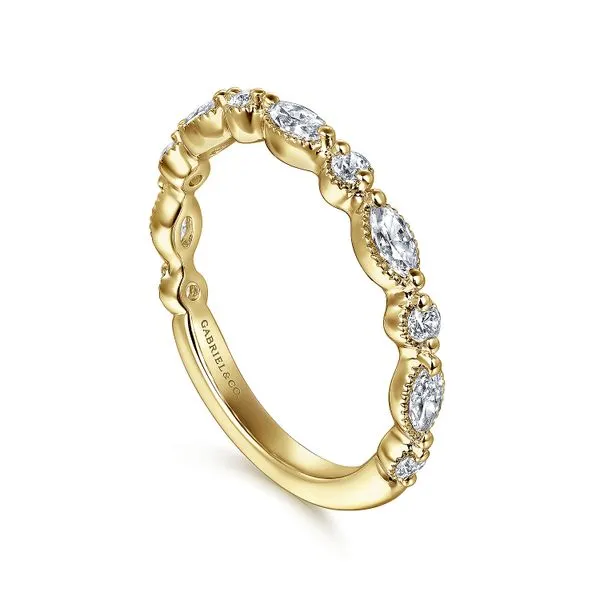Gabriel & Co. 14 Karat Yellow Gold Double Prong Diamond A...