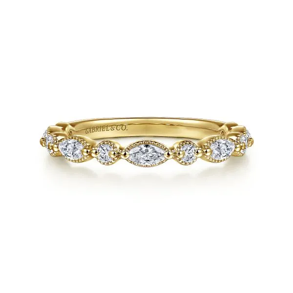 Gabriel & Co. 14 Karat Yellow Gold Double Prong Diamond A...