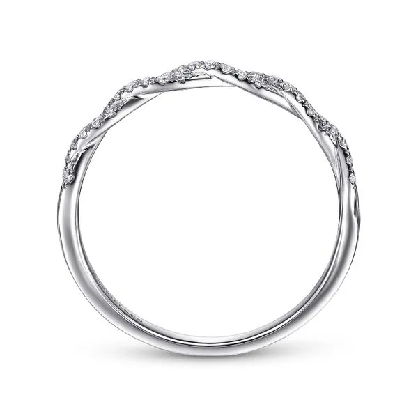 Gabriel & Co. 14 Karat White Gold Diamond Twisted Band Image 2 Saxons Fine Jewelers Bend, OR